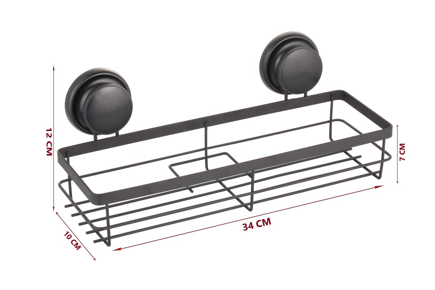 2 Pack Rectangular Corner Shower Caddy Shelf Basket Rack with Premium Vacuum Suction Cup No-Drilling for Bathroom and Kitchen