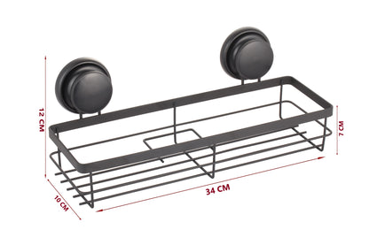 2 Pack Rectangular Corner Shower Caddy Shelf Basket Rack with Premium Vacuum Suction Cup No-Drilling for Bathroom and Kitchen