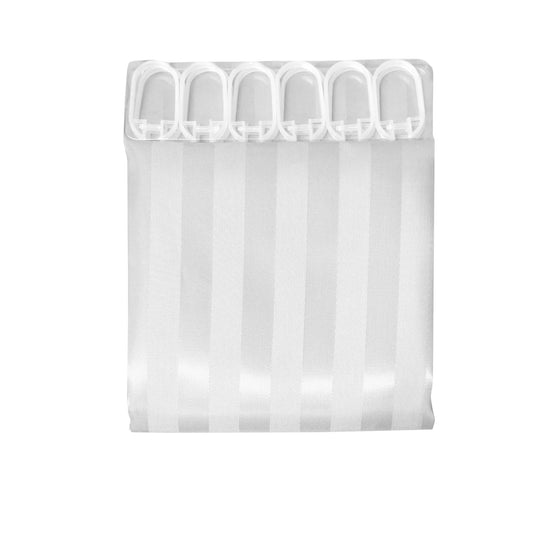 Jacquard Stripe Shower Curtain White